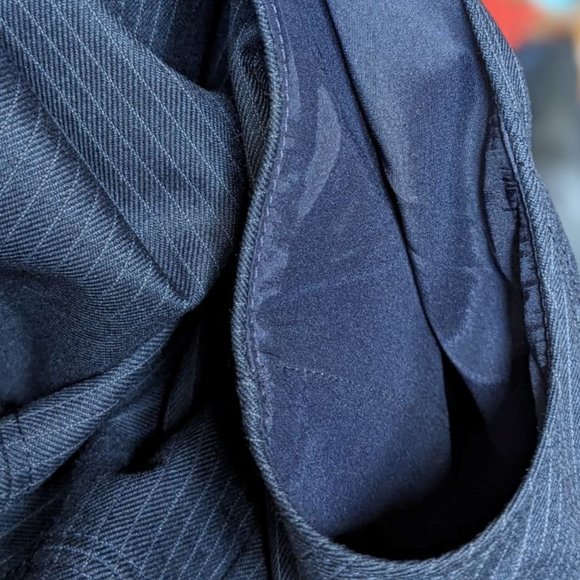 Classic Sheath Dress NEW Sleeveless, Pin-stripe Blue Suiting, Smooth, Lands' End - Picture 15 of 16